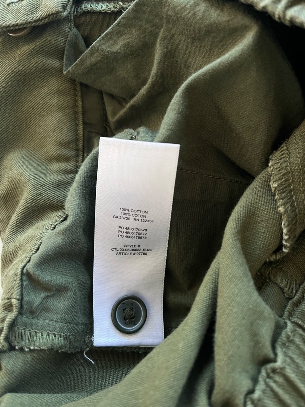 Aritzia Tna Cargo Pants Classic Utility Style Cabin Core Sz S - Picture 17 of 17